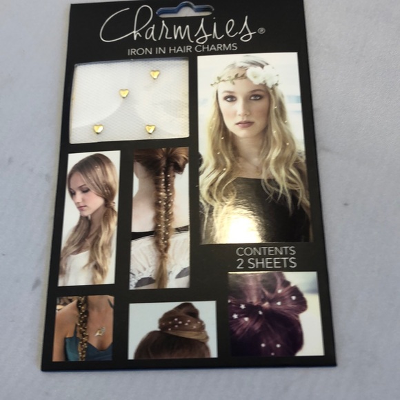 Charmies Iron  In Hair Charms HEARTS. Super Cute - Picture 1 of 2